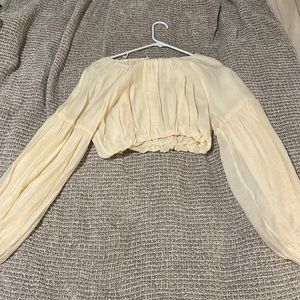 Cream crop top